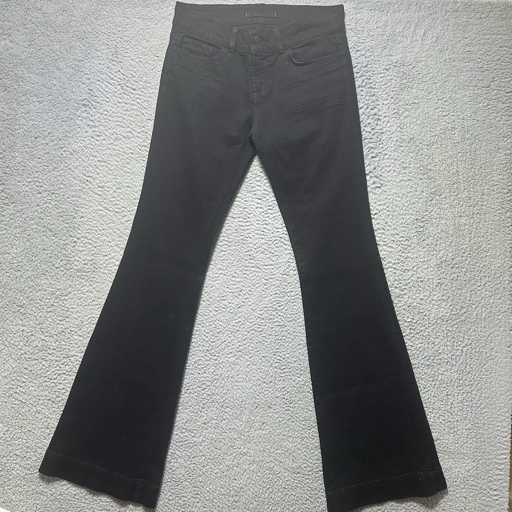 J Brand‎ Black Denim Flare Jeans pants size 29 Boho Hippie Bell Bottom Cowgirl